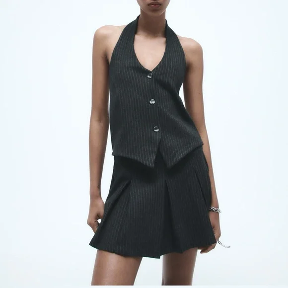 Zara Outfits Vest Dress Zara Zara Chaleco Vestico Lazo Vest Dress